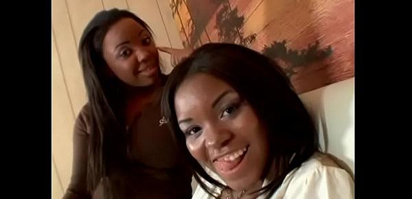  Two gorgeous black lesbians with perfect boobs Cassidy Clay and Brown Suga use pink double-headed dildo to het great orgasm